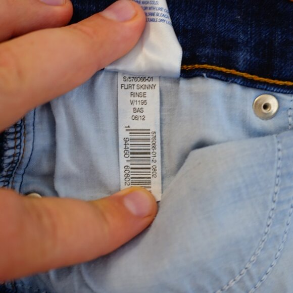 Old Navy The Flirt Blue Denim Jeans -8R- Mid Rise 32 / 30 Cotton Polyester Spand - Picture 7 of 8